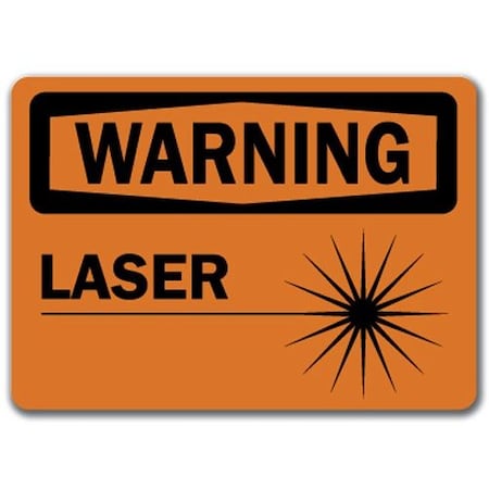Signmission Warning Sign-Laser-10in x 14in OSHA Safety Sign, 14" H, WS-Laser WS-Laser